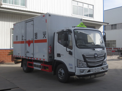 国六福田欧马可蓝牌易燃气体厢式运输车