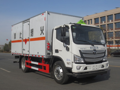 国六福田欧马可5.15米易燃气体厢式运输车