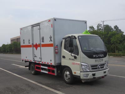 国六福田奥铃4.15米蓝牌易燃气体厢式运输车